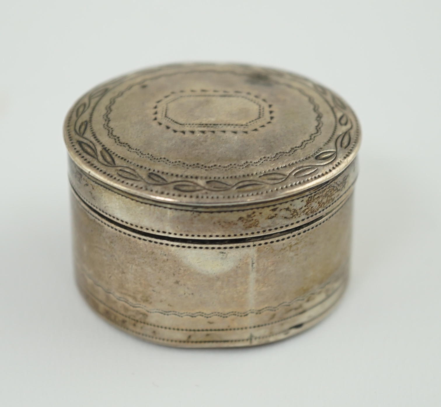 A George III silver oval nutmeg grater by Cocks & Bettridge?